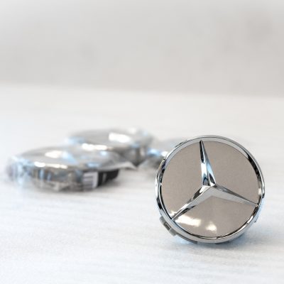 Mercedes Center cap OEM Burnished Silver Star emblem Wheel rim GENUINE