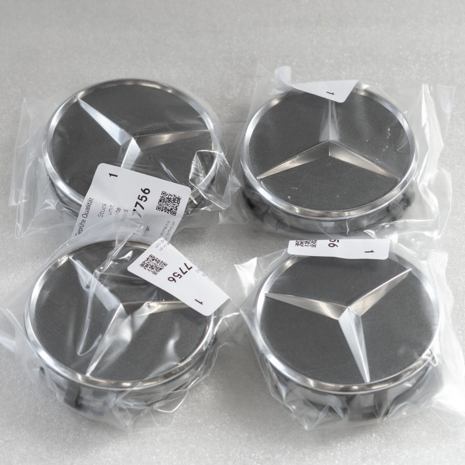 Mercedes Center cap OEM Himalayas Grey Star emblem Wheel rim GENUINE – Image 2