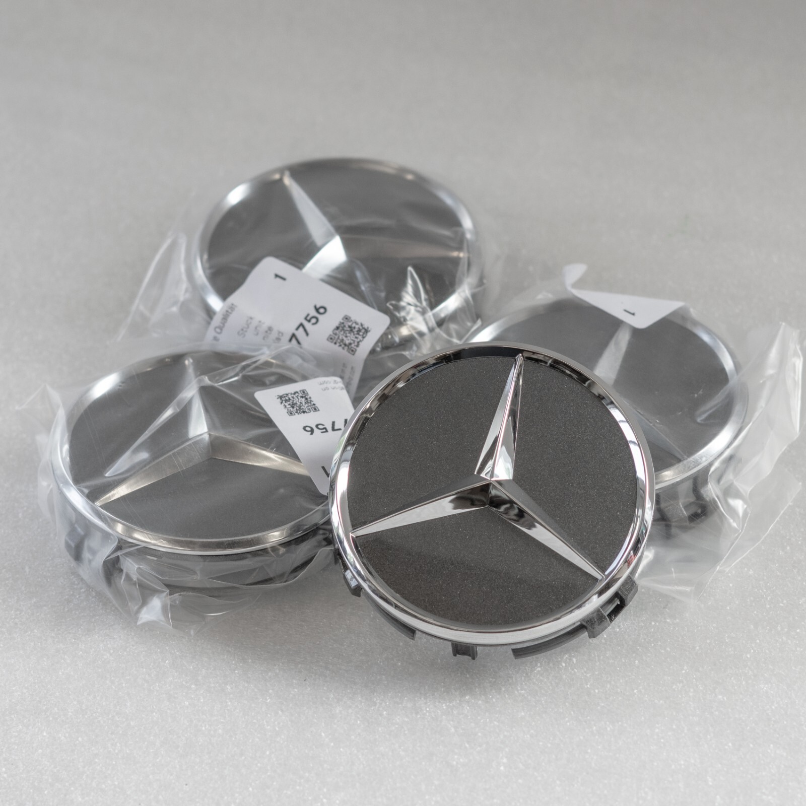 Mercedes Center cap OEM Himalayas Grey Star emblem Wheel rim GENUINE – Image 4