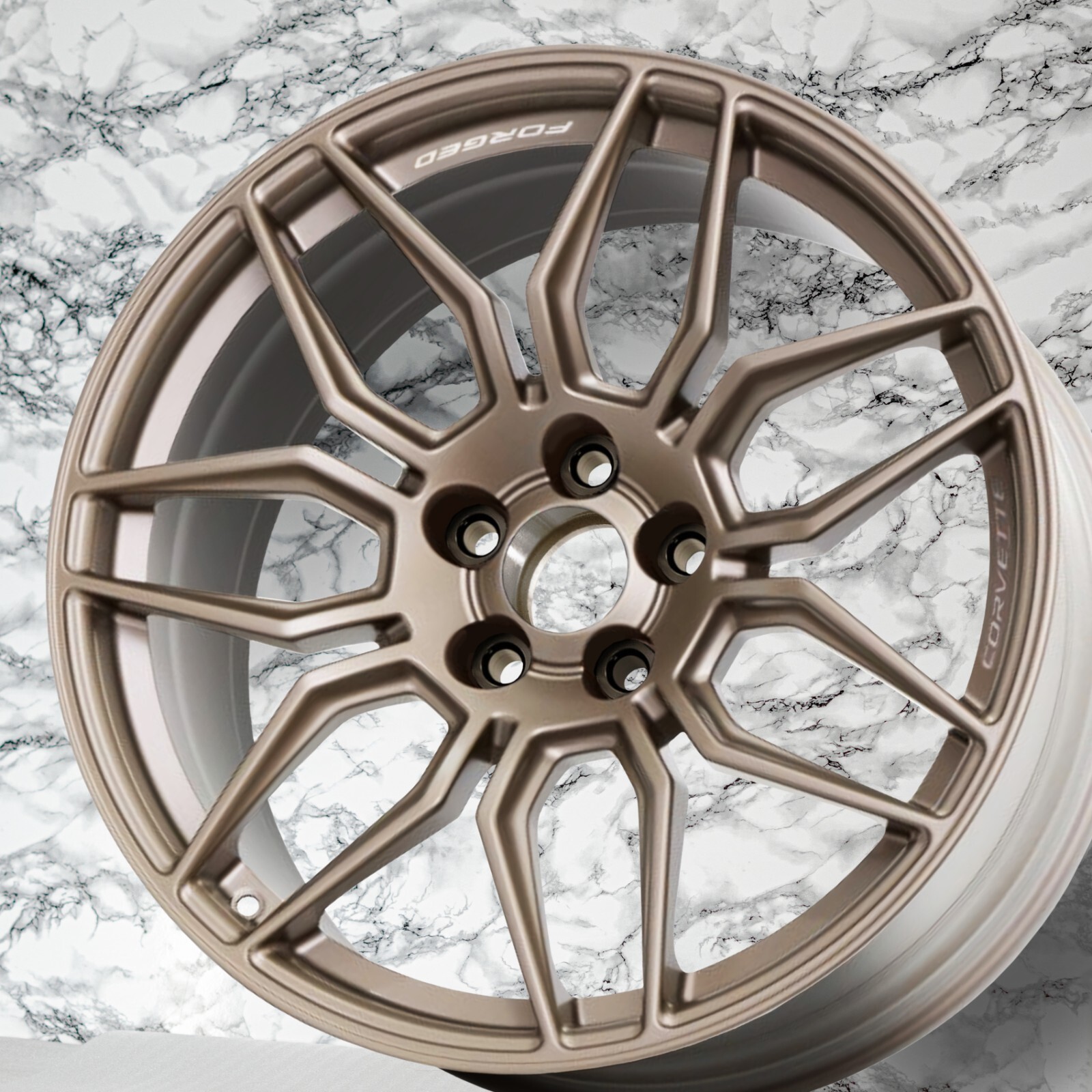 Chevrolet Corvette Z06 C8 20"/21" inch rim Genuine Gold Forged OEM Wheel Set - Image 8