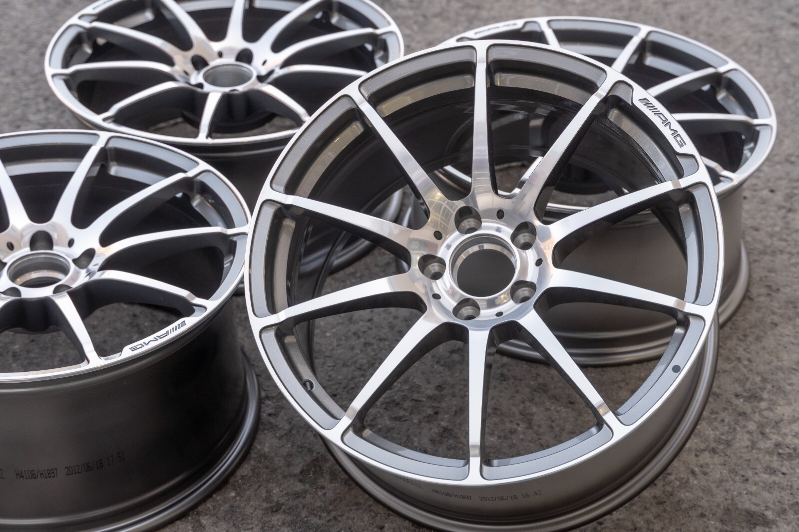 Mercedes C63 Black series Genuine Original Staggered Widebody AMG Wheel set OEM - Image 20