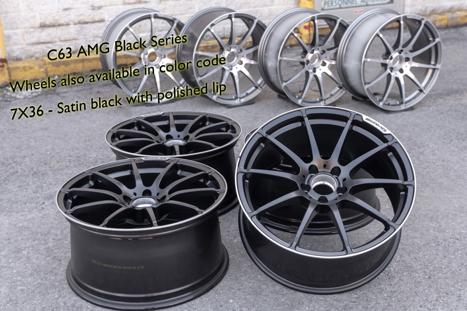 Mercedes C63 Black series Genuine Original Staggered Widebody AMG Wheel set OEM - Image 24