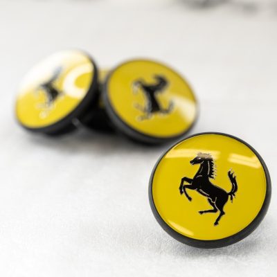 Ferrari Center cap OEM Genuine Yellow with black Prancing Horse 340066 Set of 4