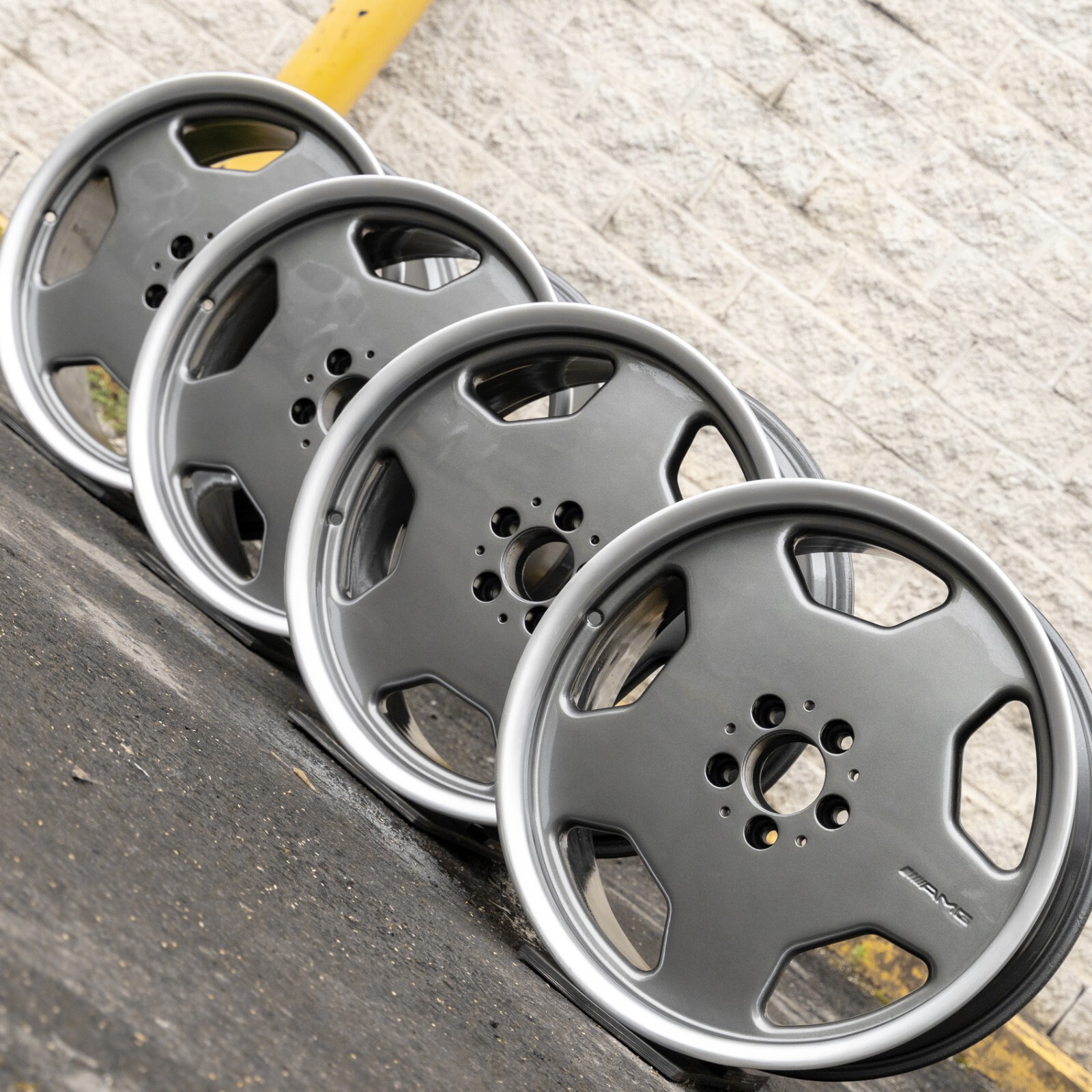 Mercedes 500E S500 S600 19" inch OEM Monoblock II Genuine AMG Wheel Square SET