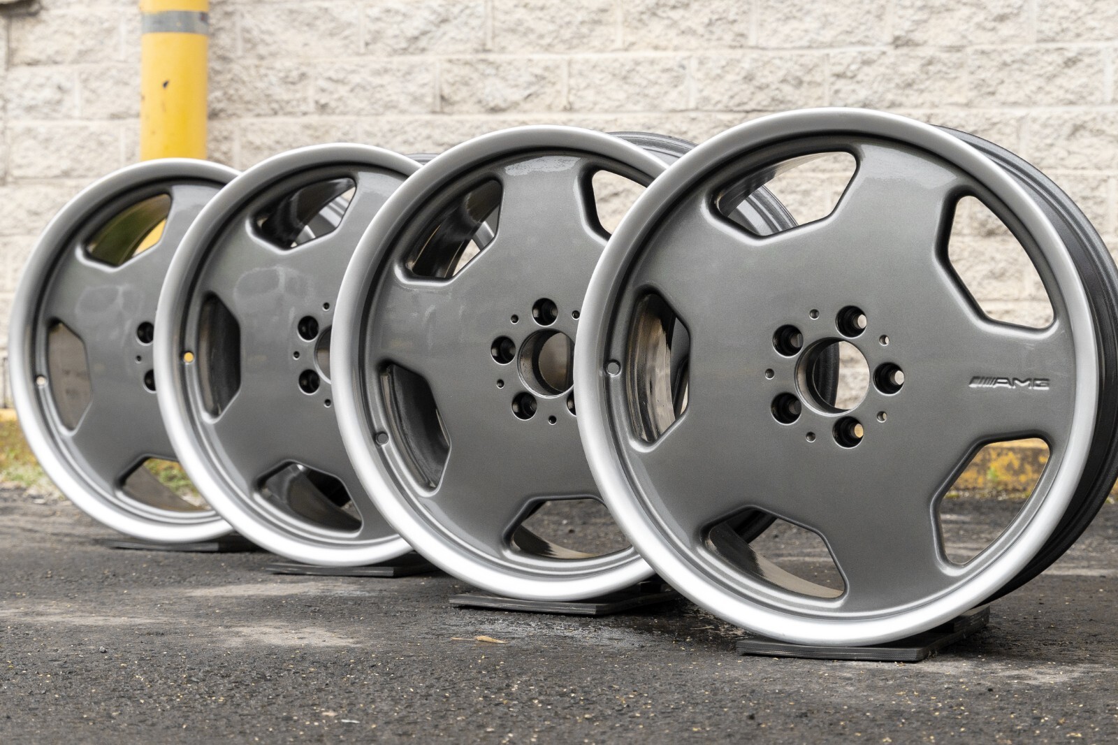 Mercedes 500E S500 S600 19" inch OEM Monoblock II Genuine AMG Wheel Square SET - Image 2