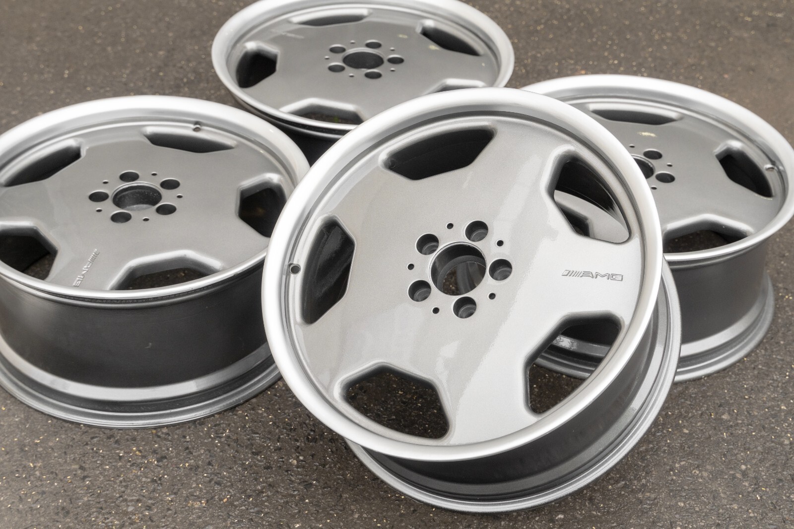 Mercedes 500E S500 S600 19" inch OEM Monoblock II Genuine AMG Wheel Square SET - Image 14