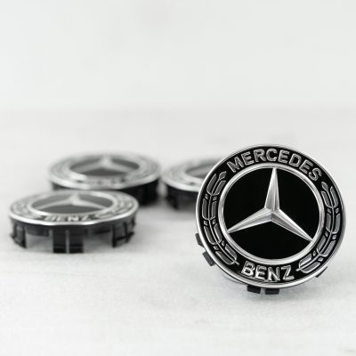 Mercedes Benz center cap OEM Gloss black chrome Star emblem Wheel rim GENUINE