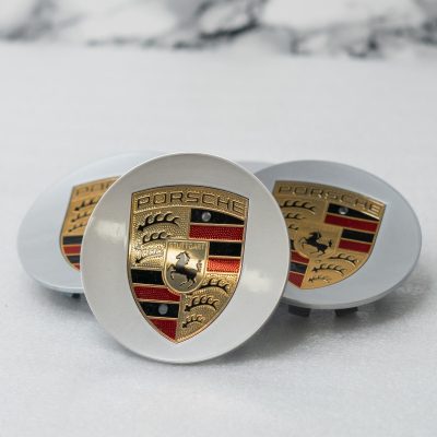 Porsche 718 911 Panamera Cayenne OEM Genuine Center cap set Silver