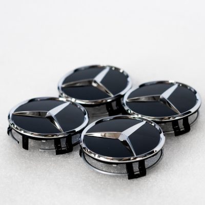 Mercedes Benz center cap OEM Gloss black chrome Star emblem Wheel rim GENUINE