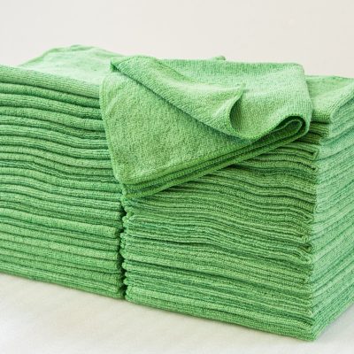 Microfiber Towel 300 GSM Wiping cloth 16"x16" Pack of 50 Green