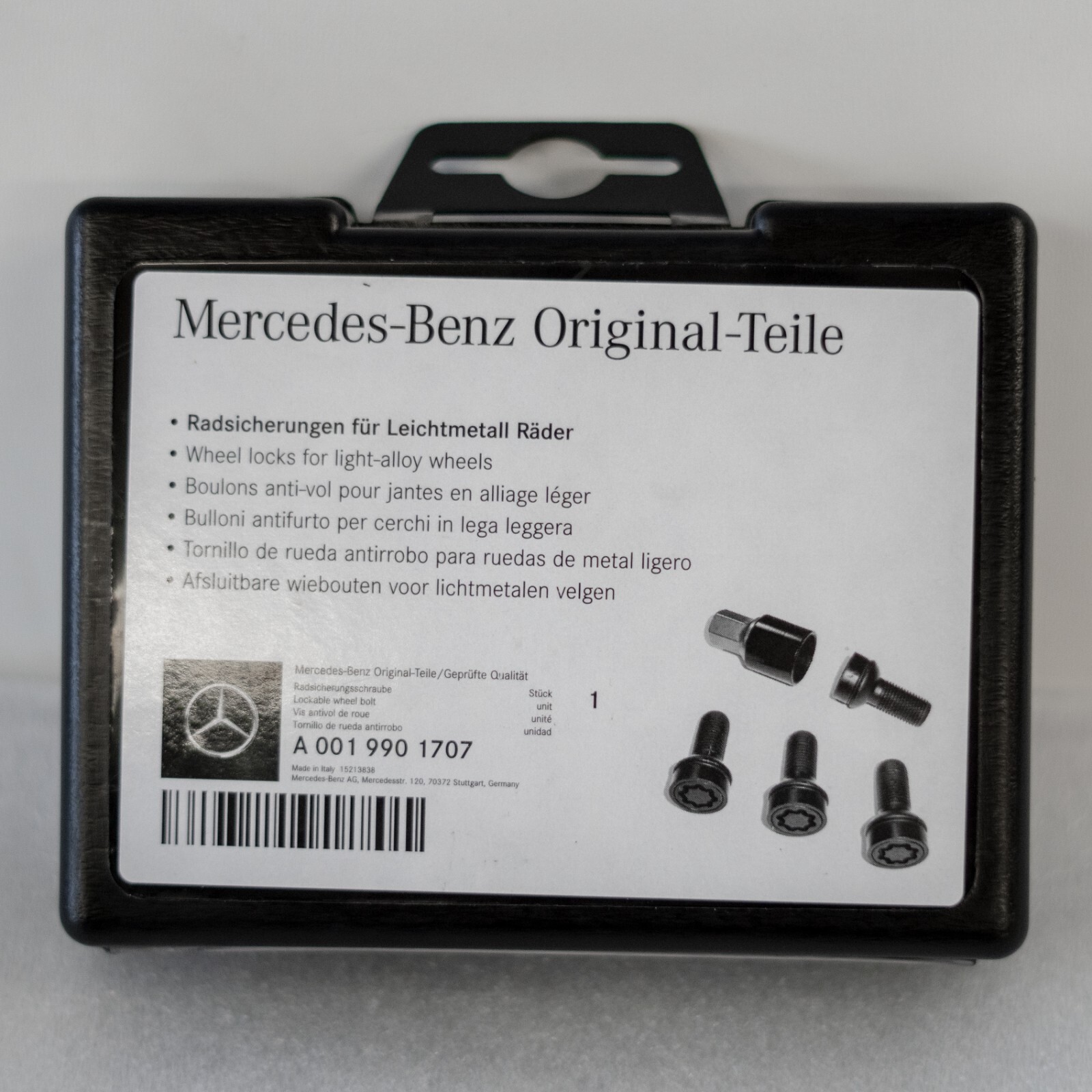 Mercedes CL550 CLS450 E43 S63 Wheel lock set Genuine Original Black bolt lug set - Image 4
