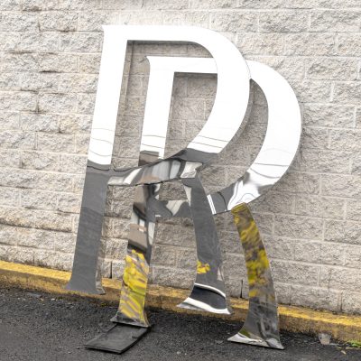 Rolls-Royce Dealer Display Sign RR Logo Chrome Stainless Steel Emblem
