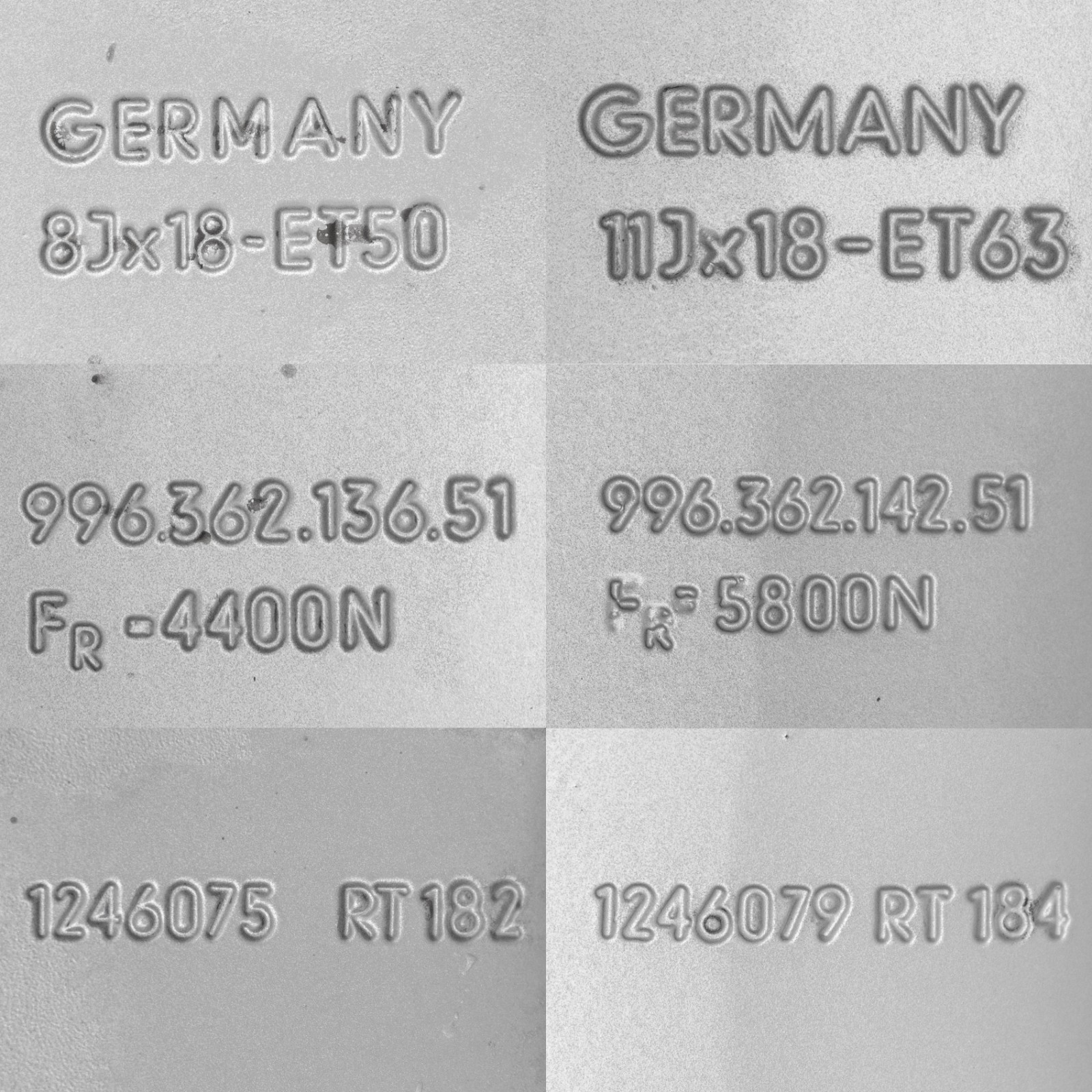 Porsche Carrera 911 C2 C4s Turbo 18" inch 2002-2005 Genuine Techno Wheel set - Image 6