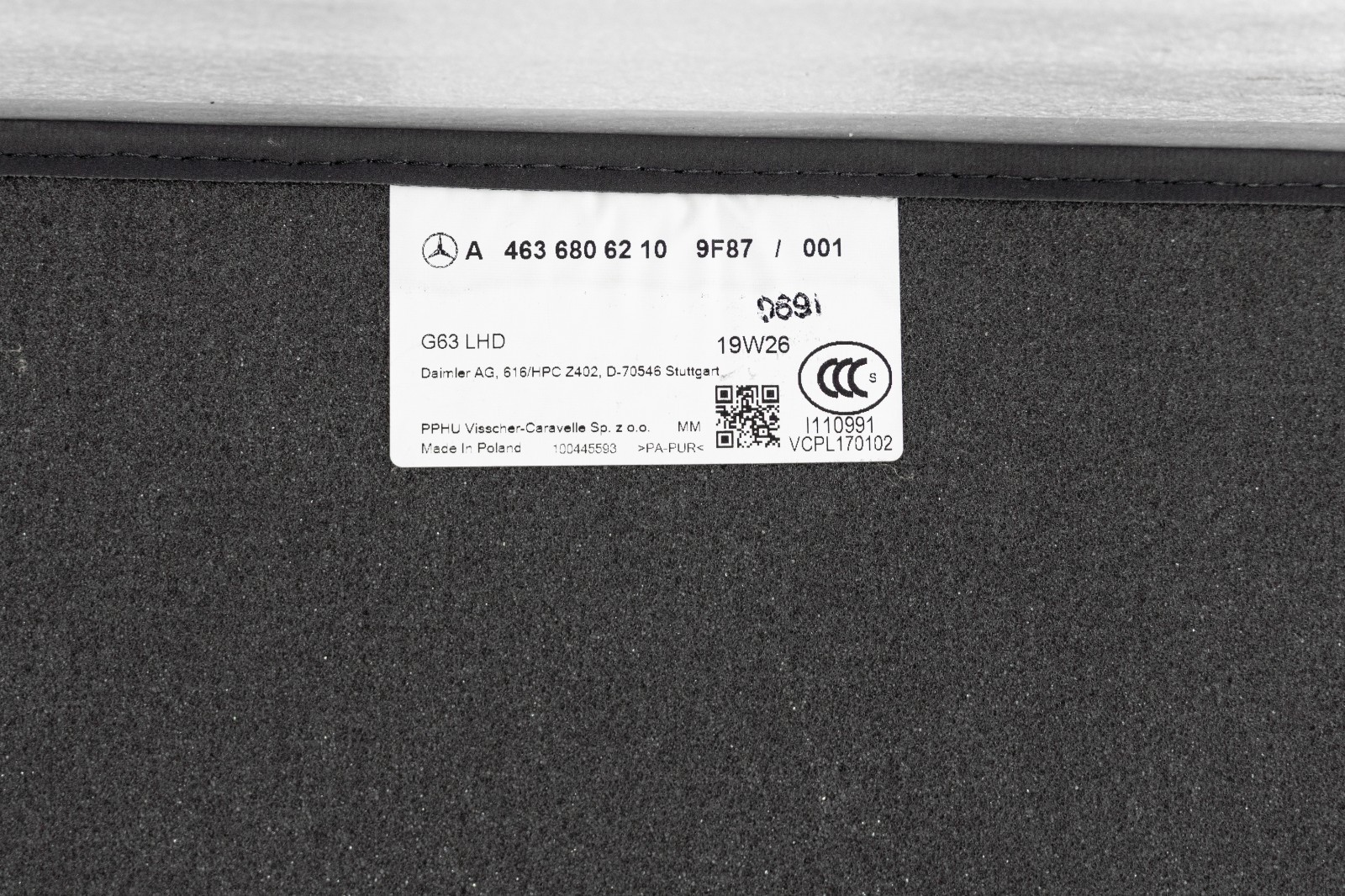 Mercedes G550 G63 AMG Center Floor mat Carpet OEM 2019-2025 Genuine Original - Image 9
